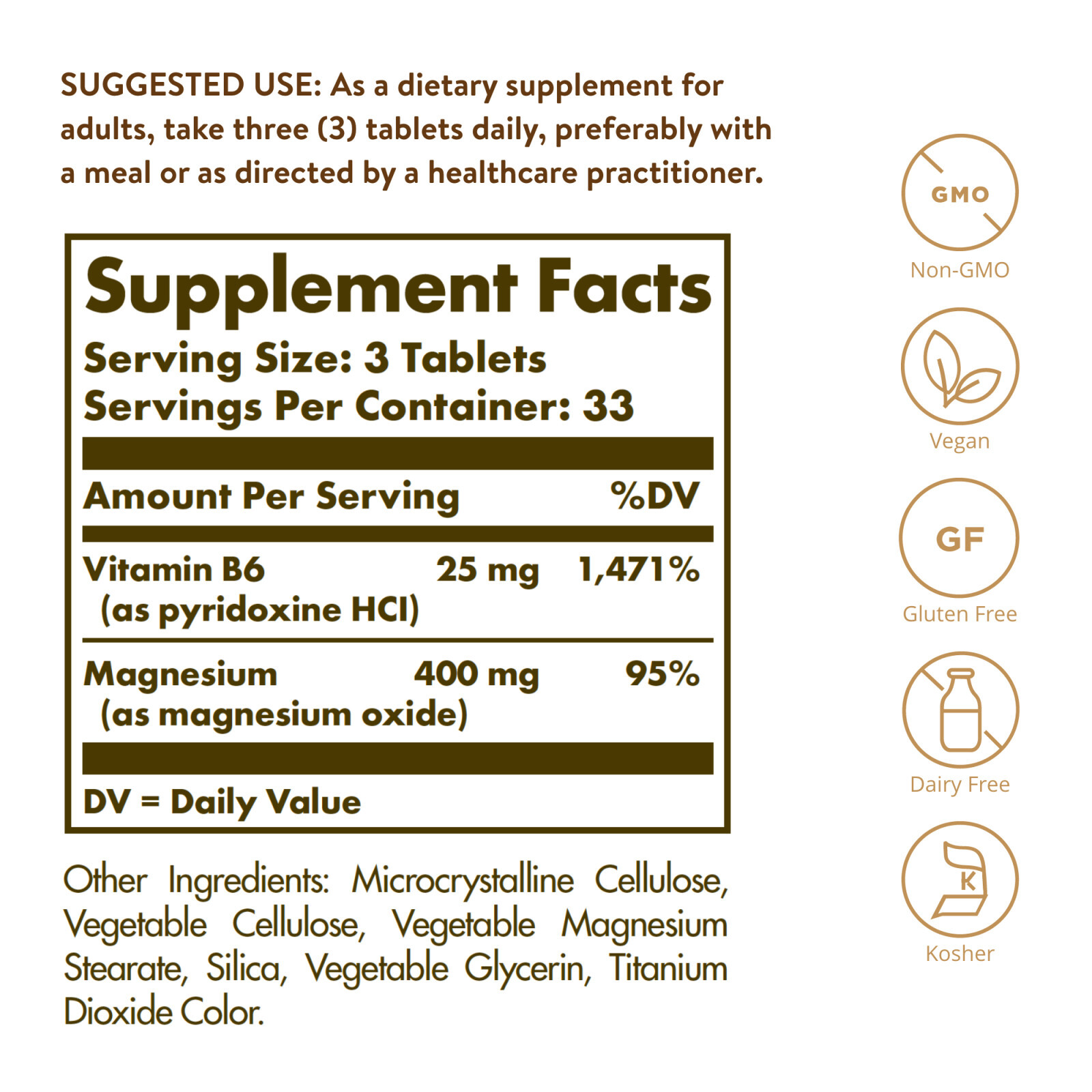 Solgar Magnesium with Vitamin B6 100 Tablet, Support a calm, relaxed mood