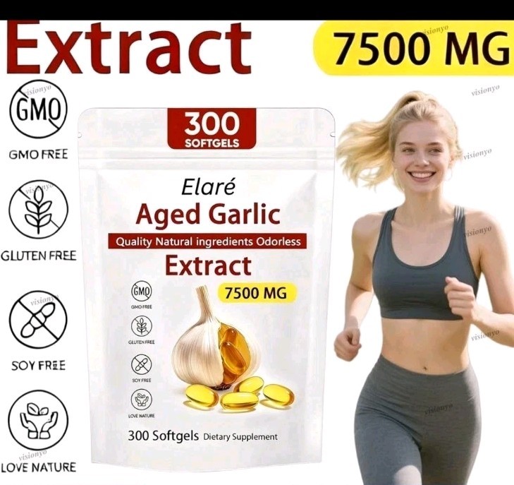 Elare Aged Garlic Extract 300 Softgels 7500mg Odorless Heart Immune 2pk Exp 1/28