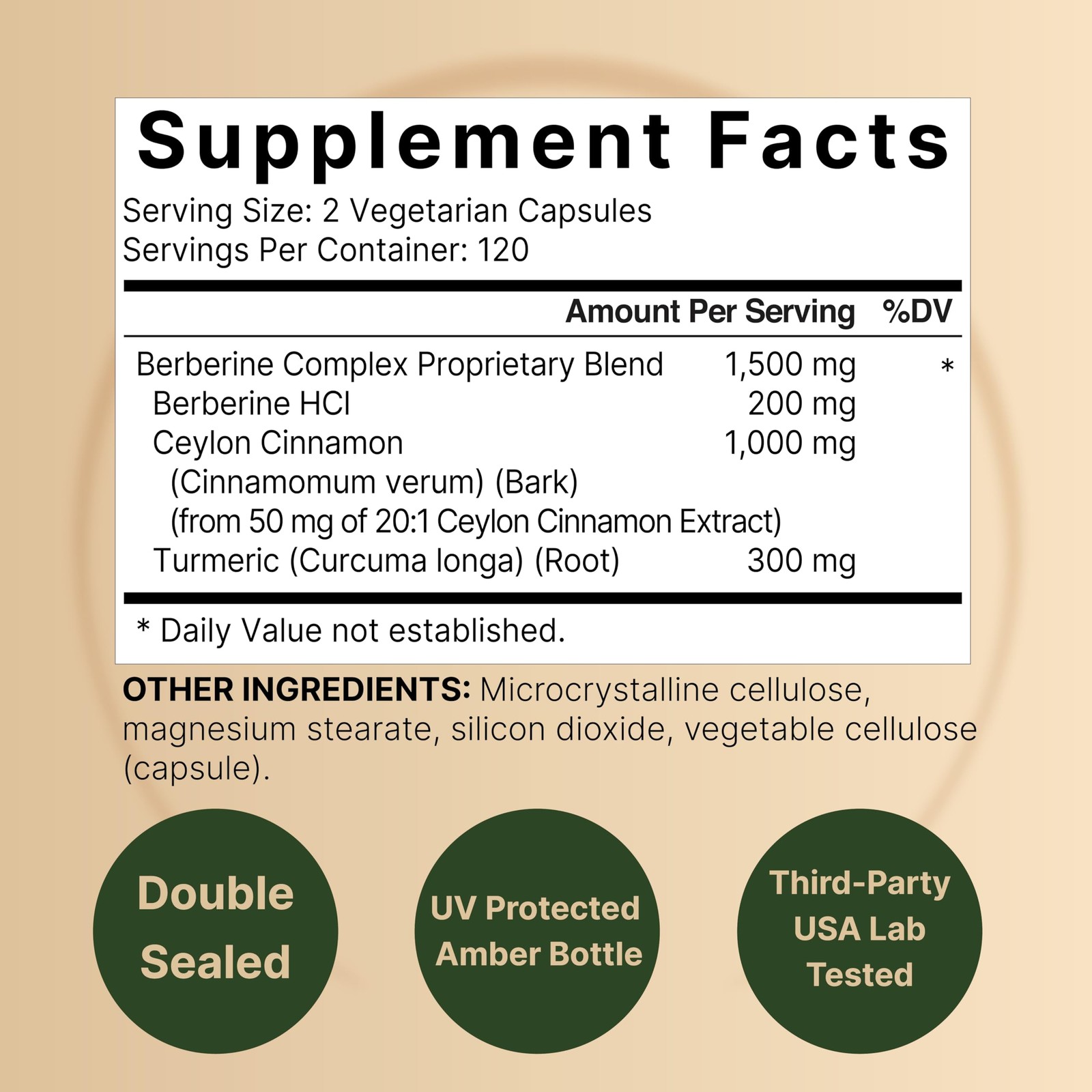 Maximum Strength Berberine Plus, 1200mg Per Serving, 120 Capsule, Powerfully
