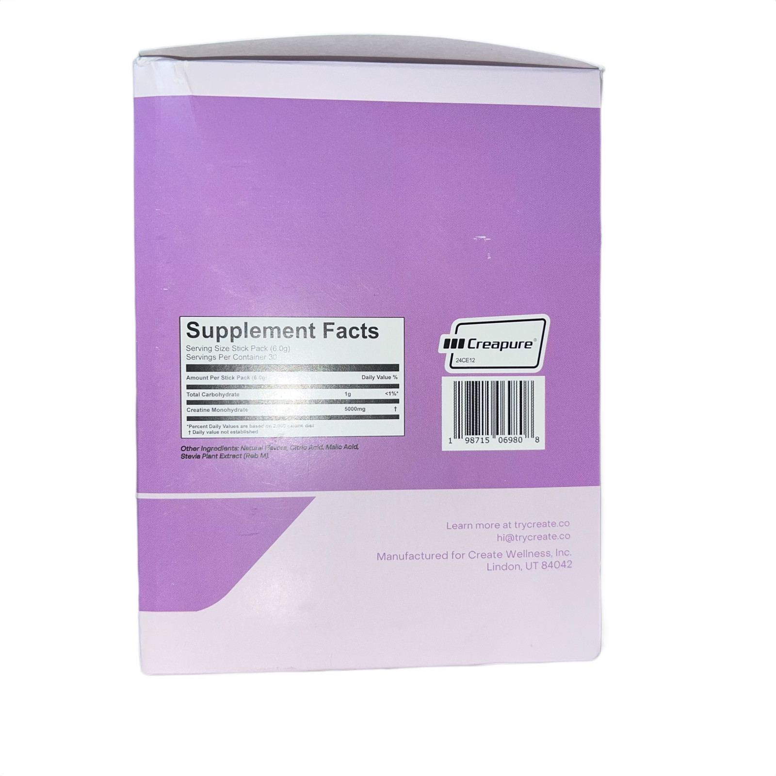 Create Creatine Monohydrate On-The-Go Stick Packs Mixed Berry (30 Sticks) New