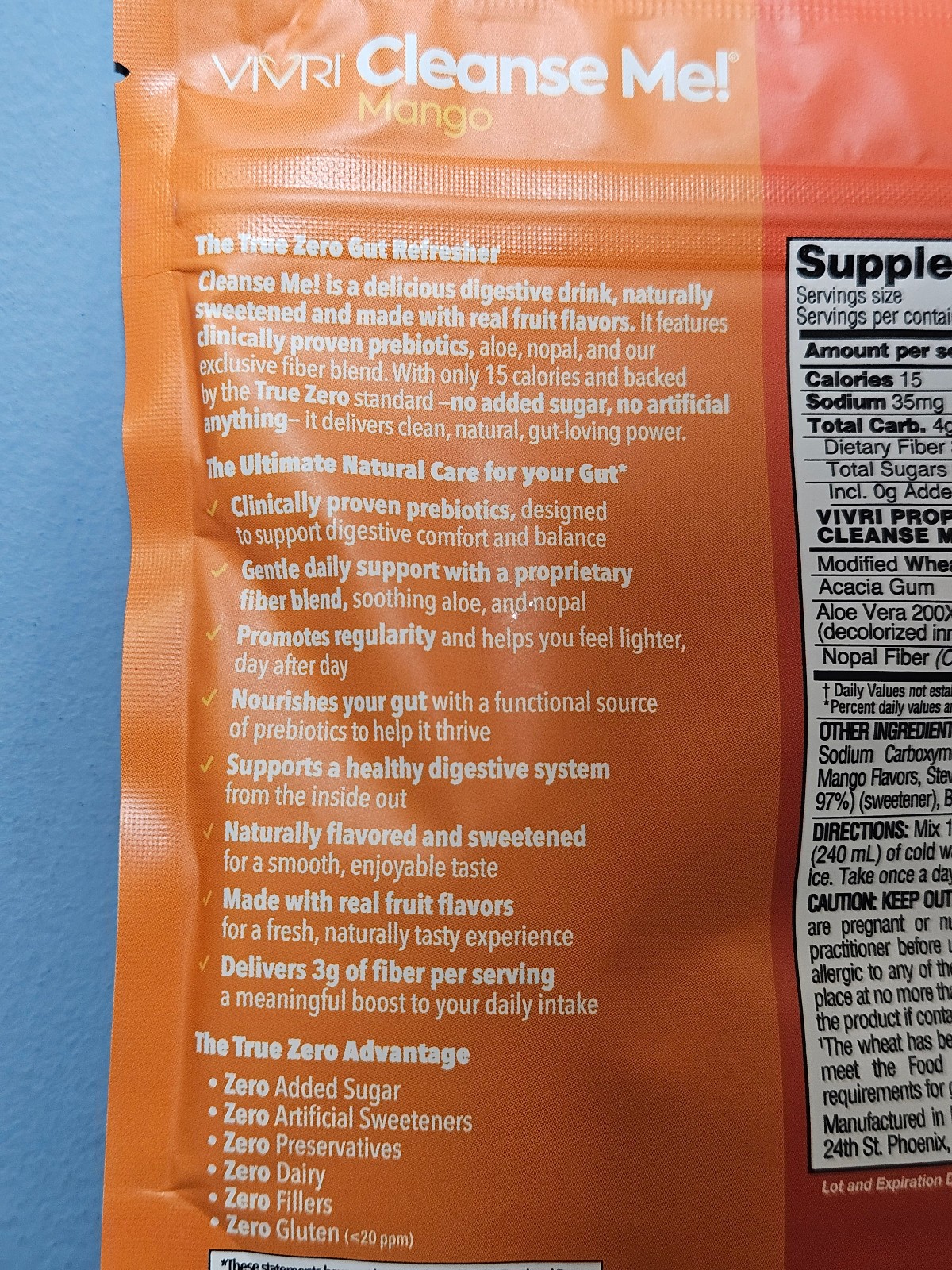 10 Servings VIVRI Cleanse Me Mango Cleanser – Exp 3/2028 – New & Sealed