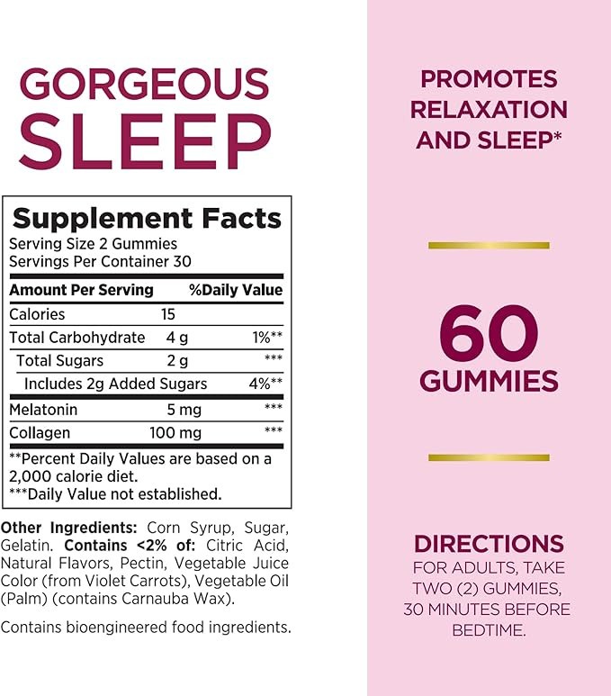 Nature’s Bounty Optimal Solutions Gorgeous Sleep Melatonin 5mg Gummies
