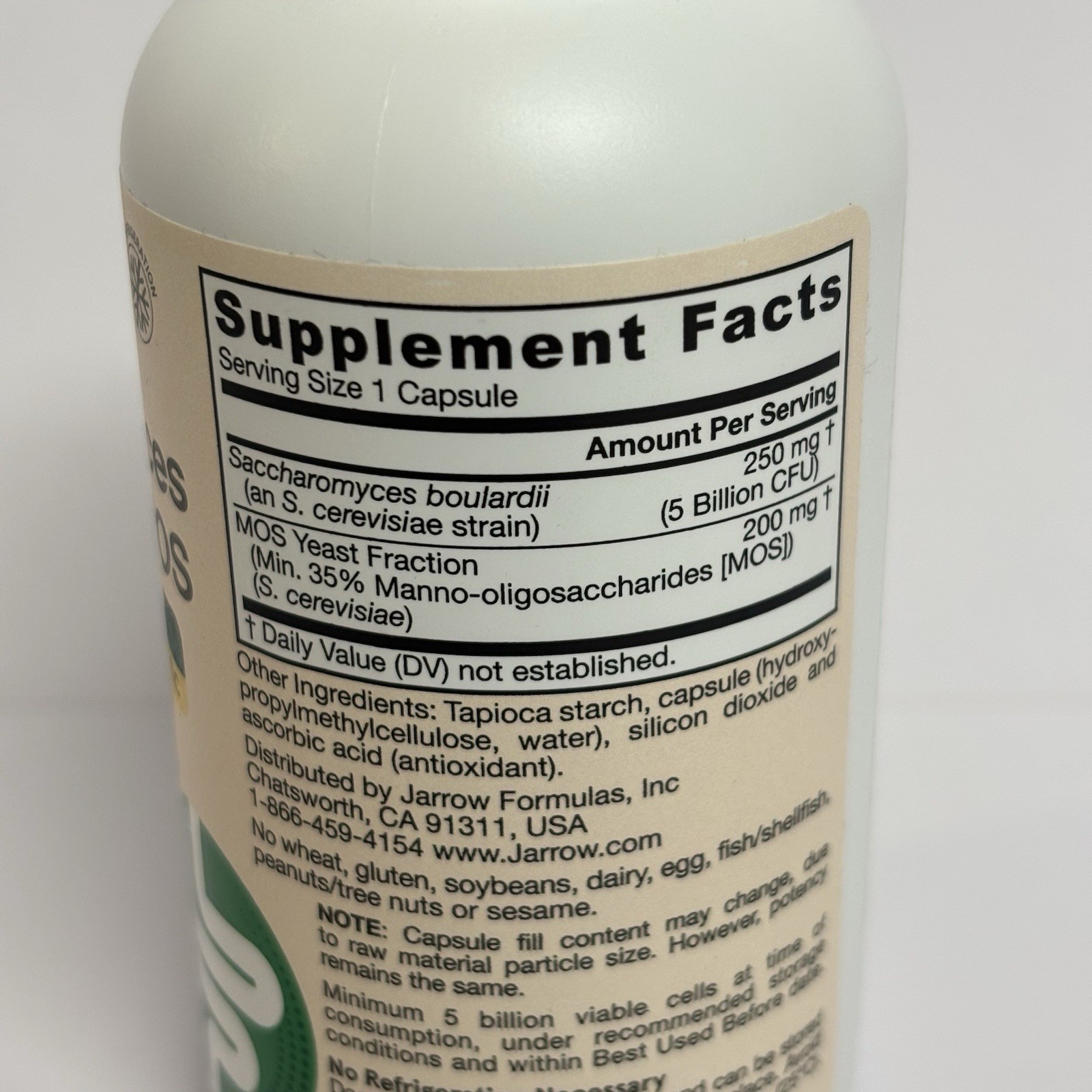 Jarrow Formulas Saccharomyces Boulardii + MOS 5 Billion CFU 90 Veggie Capsules