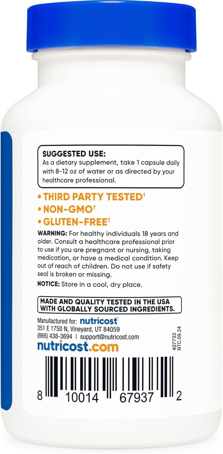 Nutricost L-Theanine 200mg 120 Capsules Double Strength Non-GMO Gluten Free10/27