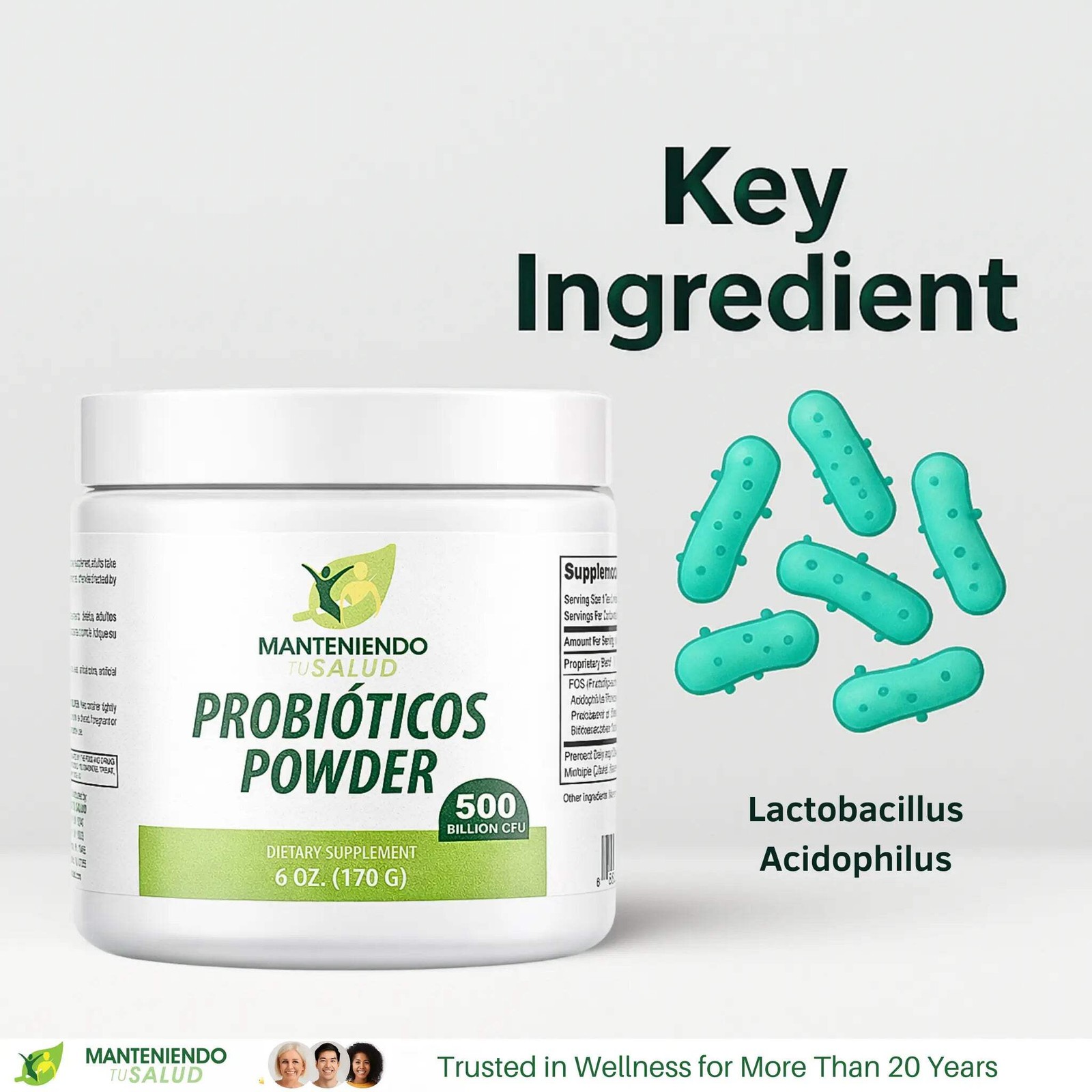 Manteniendo Tu Salud Probiotic Powder, Digestive Support, 6 Oz