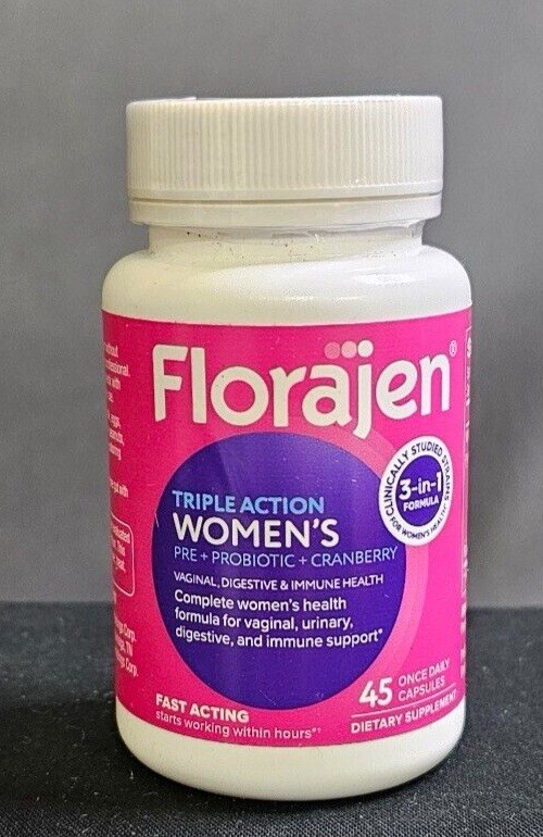 Florajen Women’s Triple Action Probiotic Pre + Pro + Cranberry 45 Caps