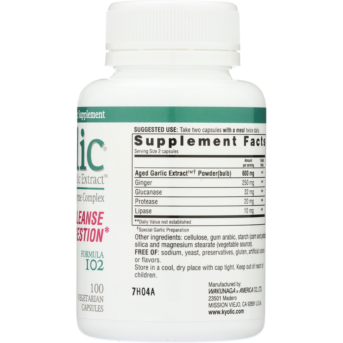 Kyolic Formula 102 Candida Cleanse Digestion Garlic Supplement 100 1 Pack