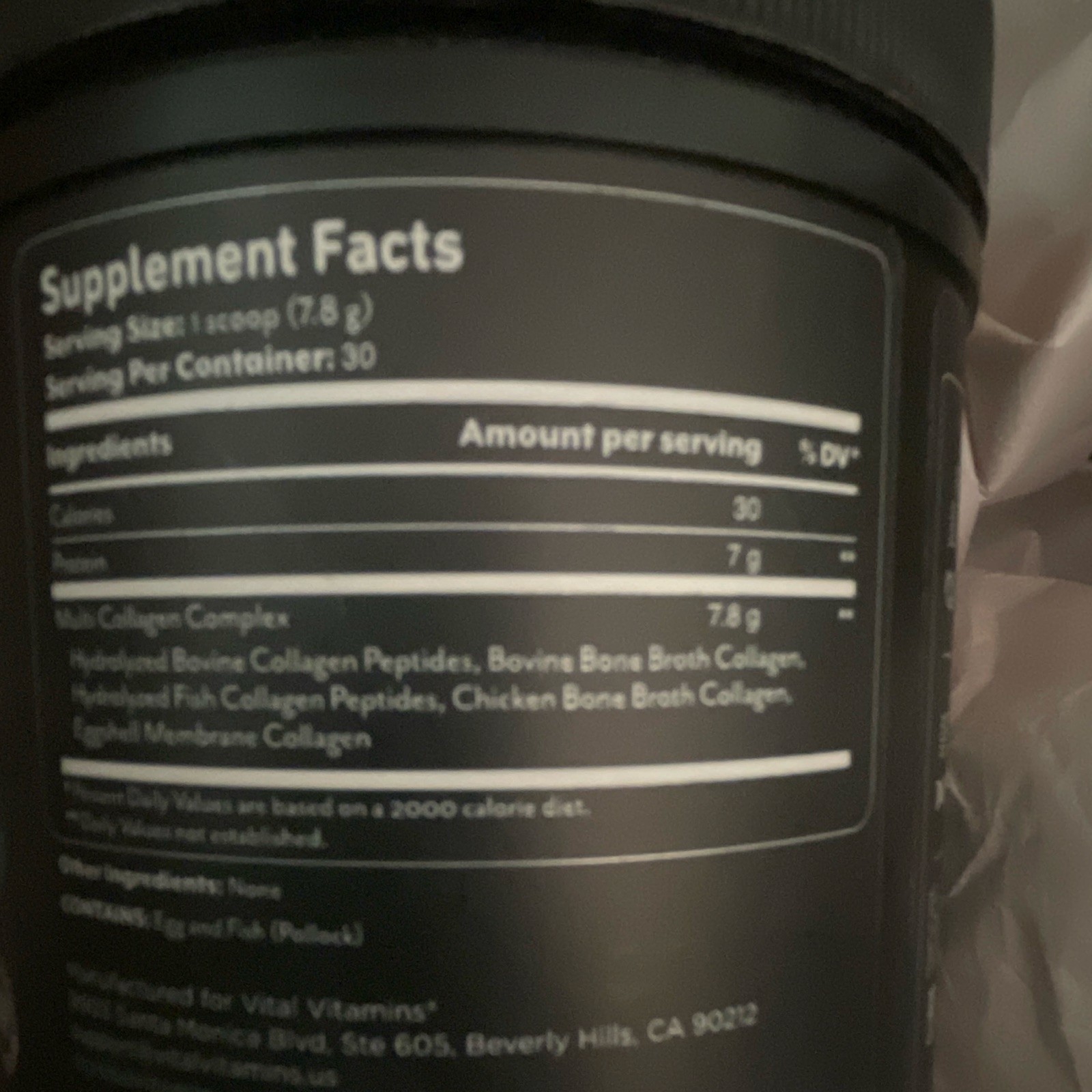 Vital Vitamins Multi Collagen Peptides Powder Unflavored 8.29 oz