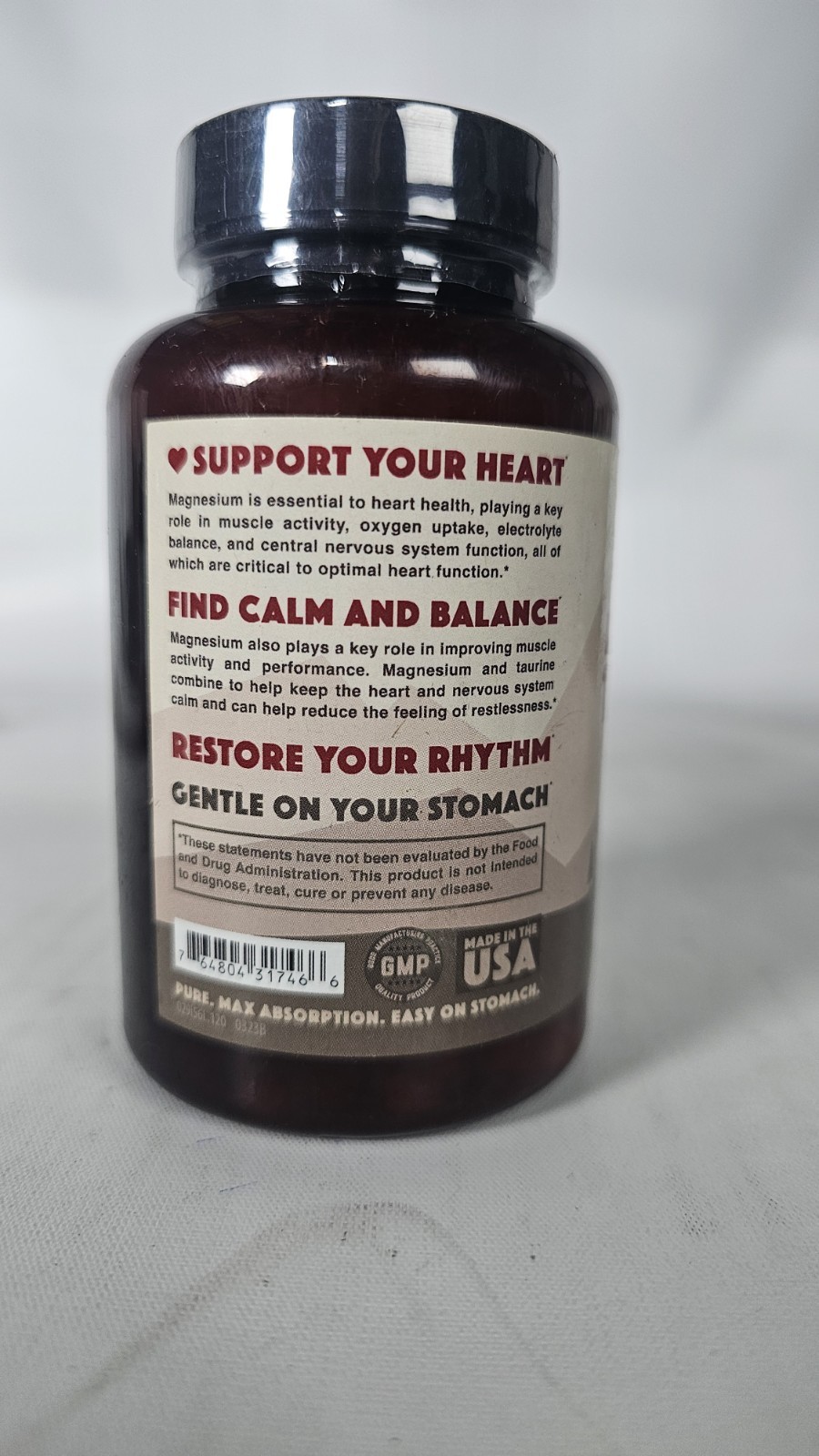 Magnesium Taurate 750mg (150mg Elemental Magnesium) – 120 Vegetarian Caps 7/2027