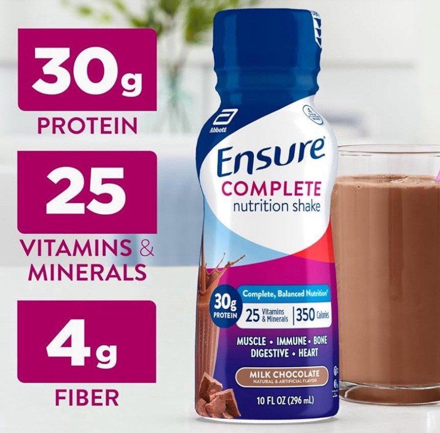 Ensure COMPLETE Chocolate Nutrition Shake, Meal Replacement, 10 Fl Oz 24 bottles