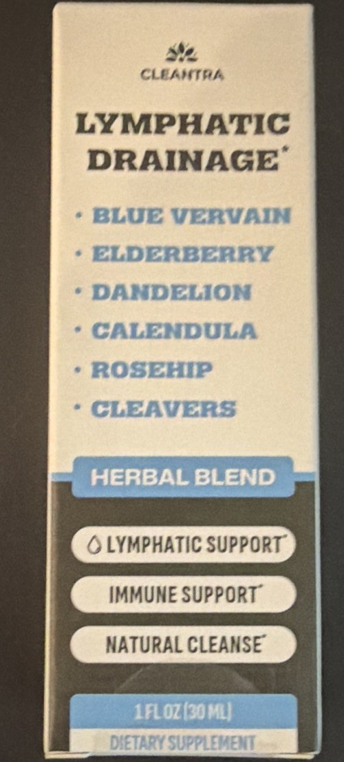 Cleantra Lymphatic Drainage Drops Vegan Lymphatic & Immune Support 1 fl oz