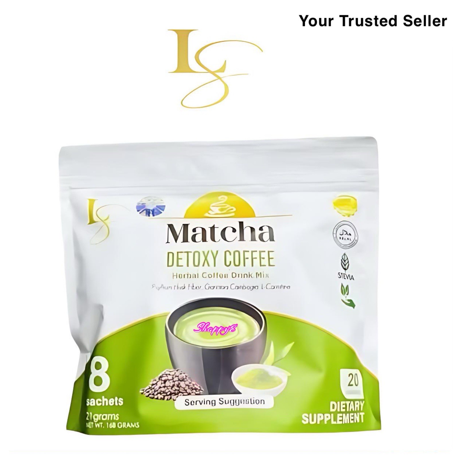 Luxe Slim Detoxy Coffee Herbal Coffee Drink Mix 8 sachet