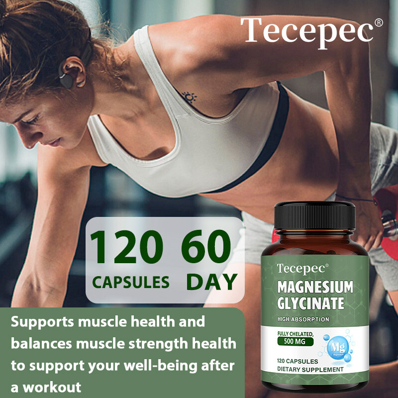 Magnesium Glycinate 500mg – Fully Chelated, High Absorption Capsules for Heart