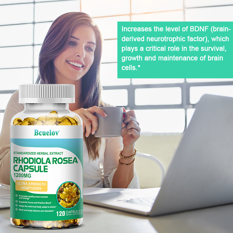 Rose Rhodiola Rosea Capsules 1200mg Promote Healthy Brain Function