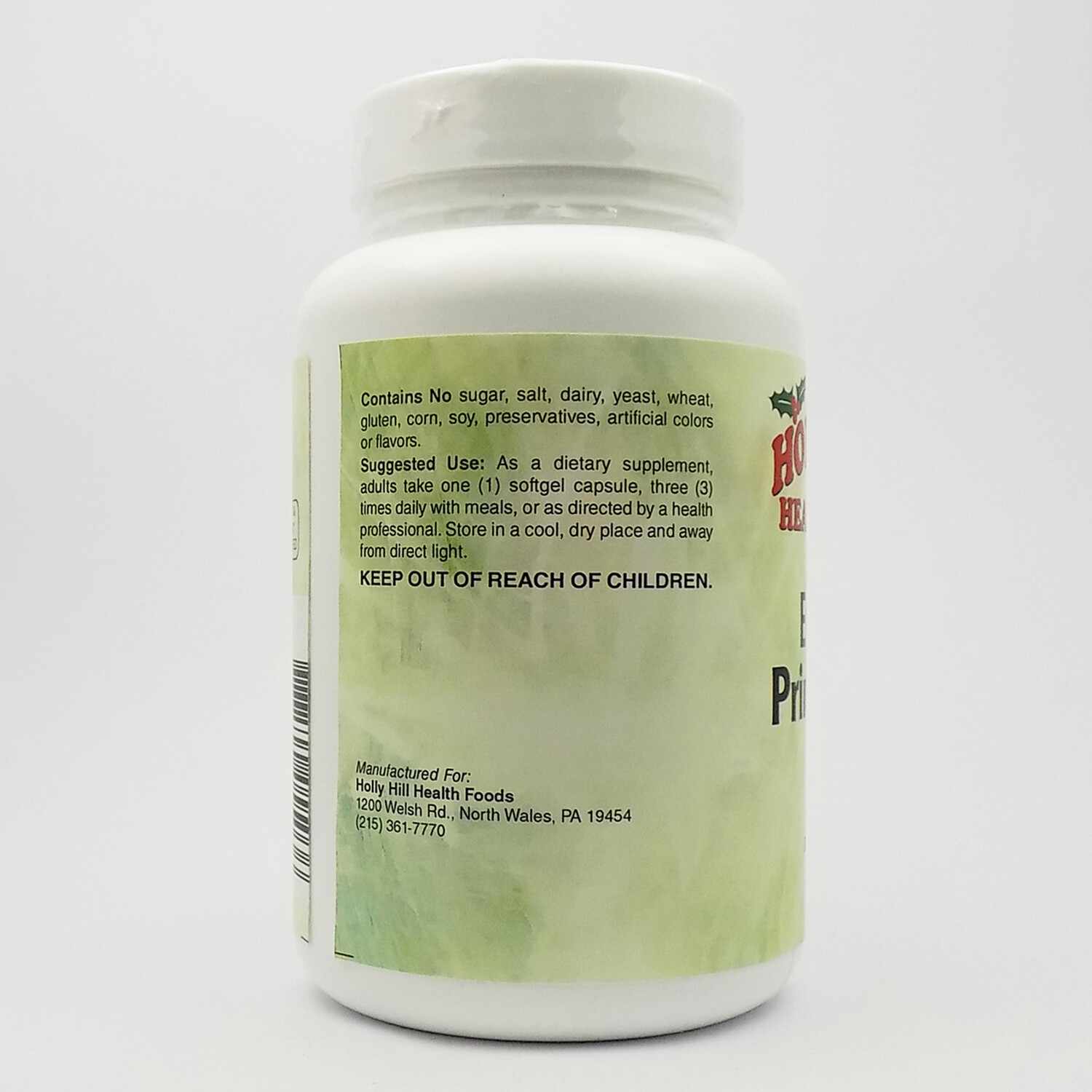 Holly Hill Health Foods, Evening Primrose Oil 500 MG, Hexane Free, 90 Softgels