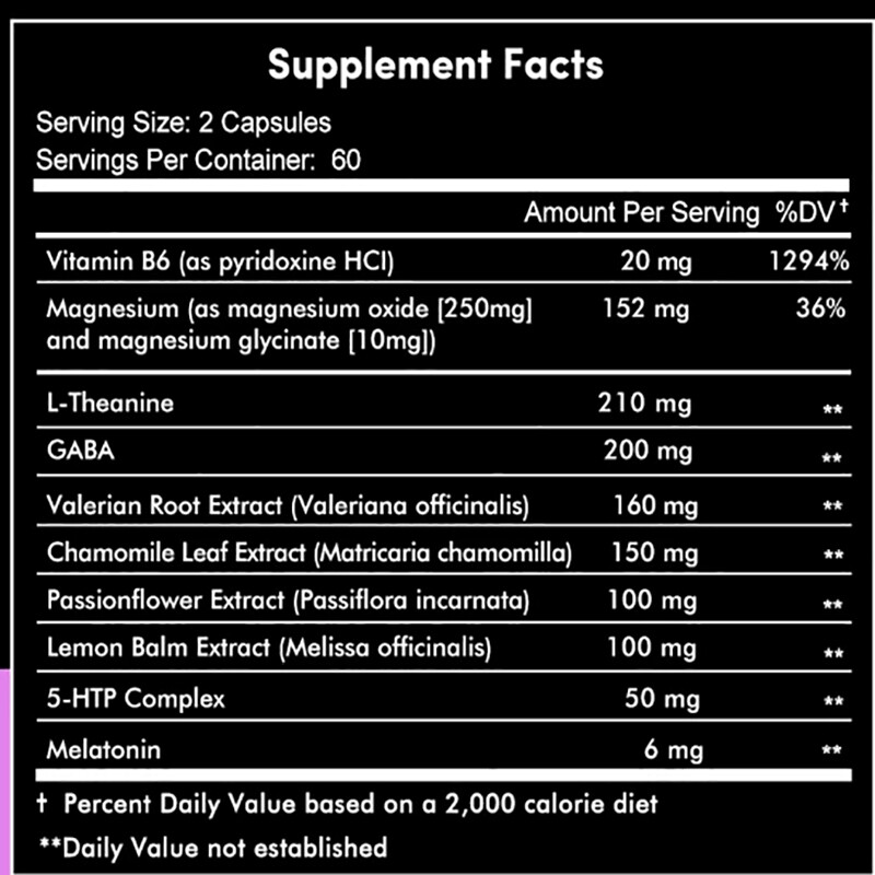 Sleep Support Capsules Improve Sleep Quality Relieve Stress Sleep w/Vitamin B6
