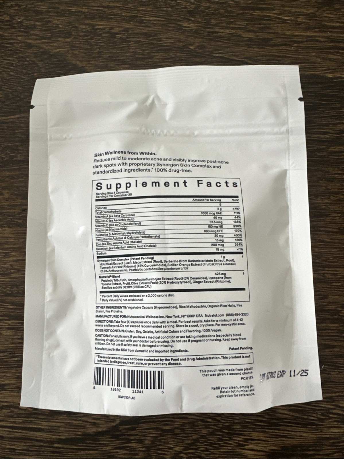 NUTRAFOL Clear Skin Dietary Supplement 120 Capsules REFILL $88 NEW 11/2025