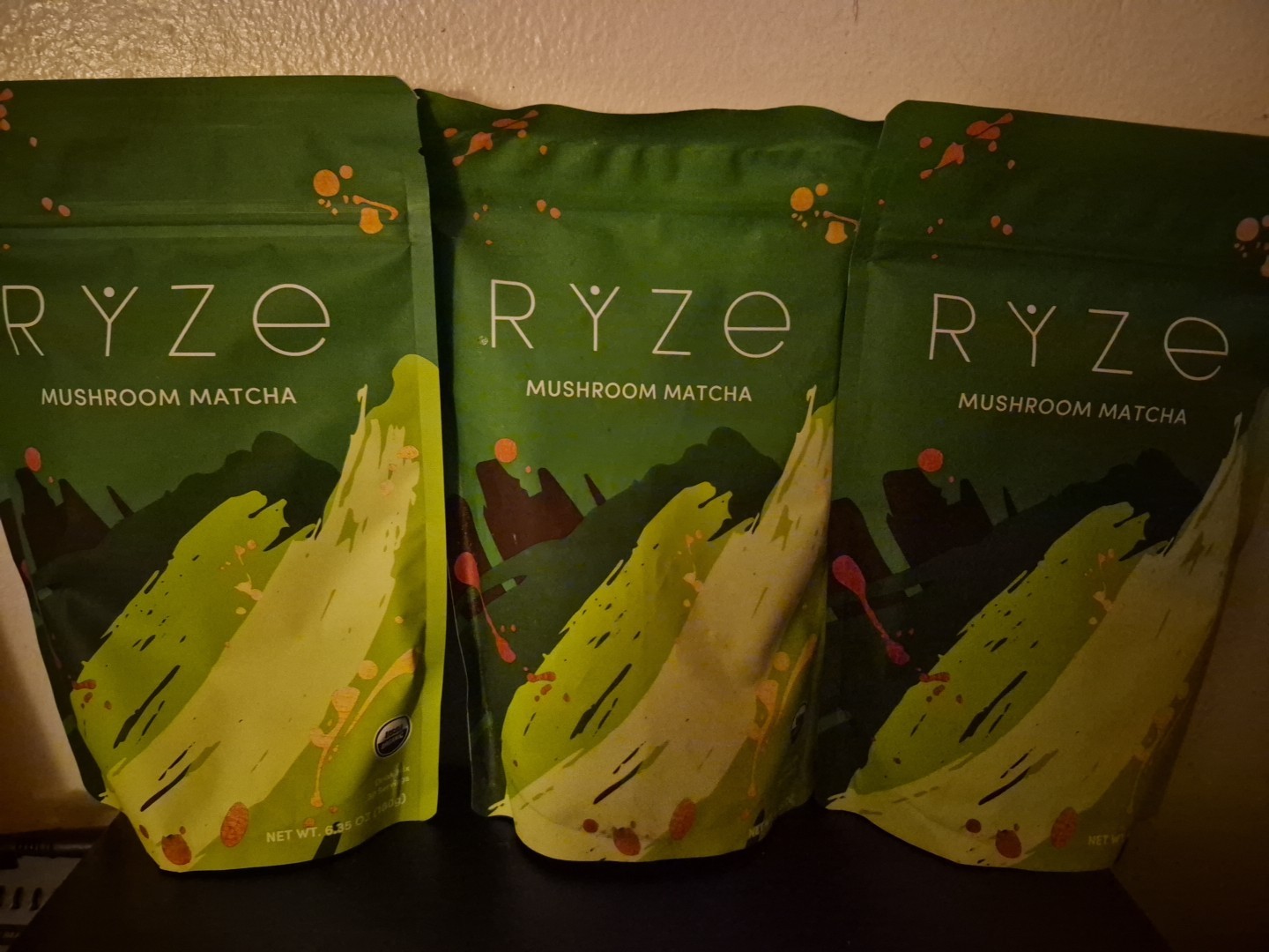 3 Pack Ryze Organic Mushroom Matcha – 30 Servings Each Best By 2/27, 3/27