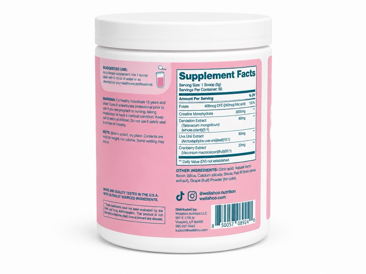 Wellah Pump-It-Up Creatine 2 Pack Berry Lemonade & Coconut Lime 9.2oz