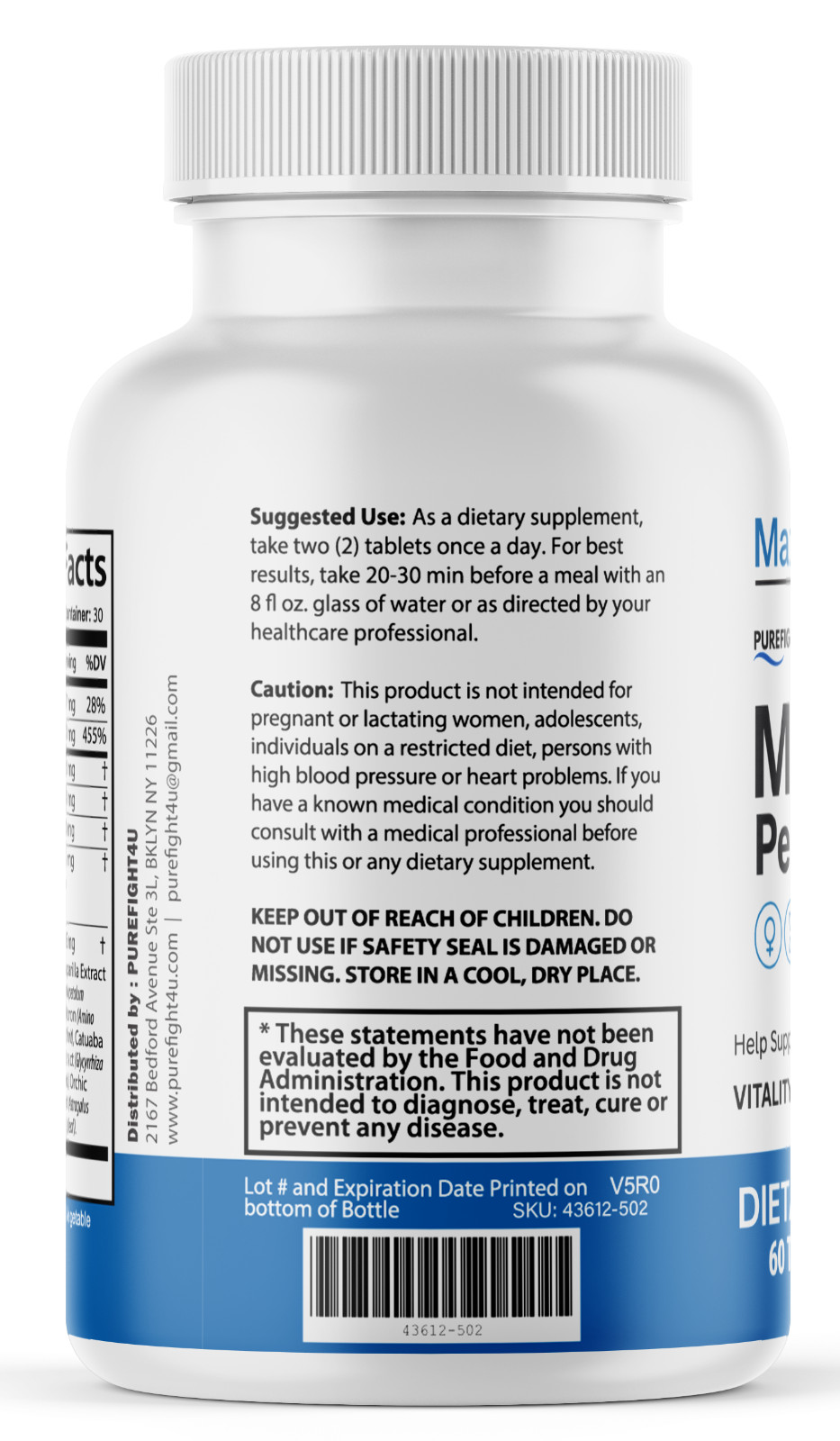 Maximus X Tablets Male Performance Maximum Strength Supplement – 4 Bottles