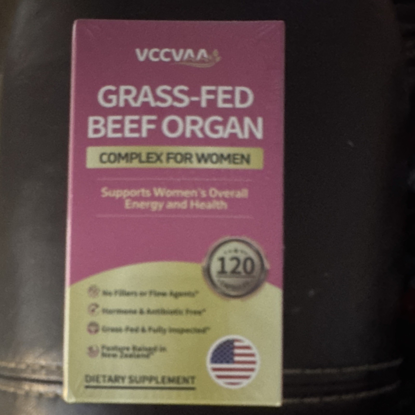 VCCVAA Grass-Fed Beef Organ Supplement for Women Energy Support, 120 Capsules