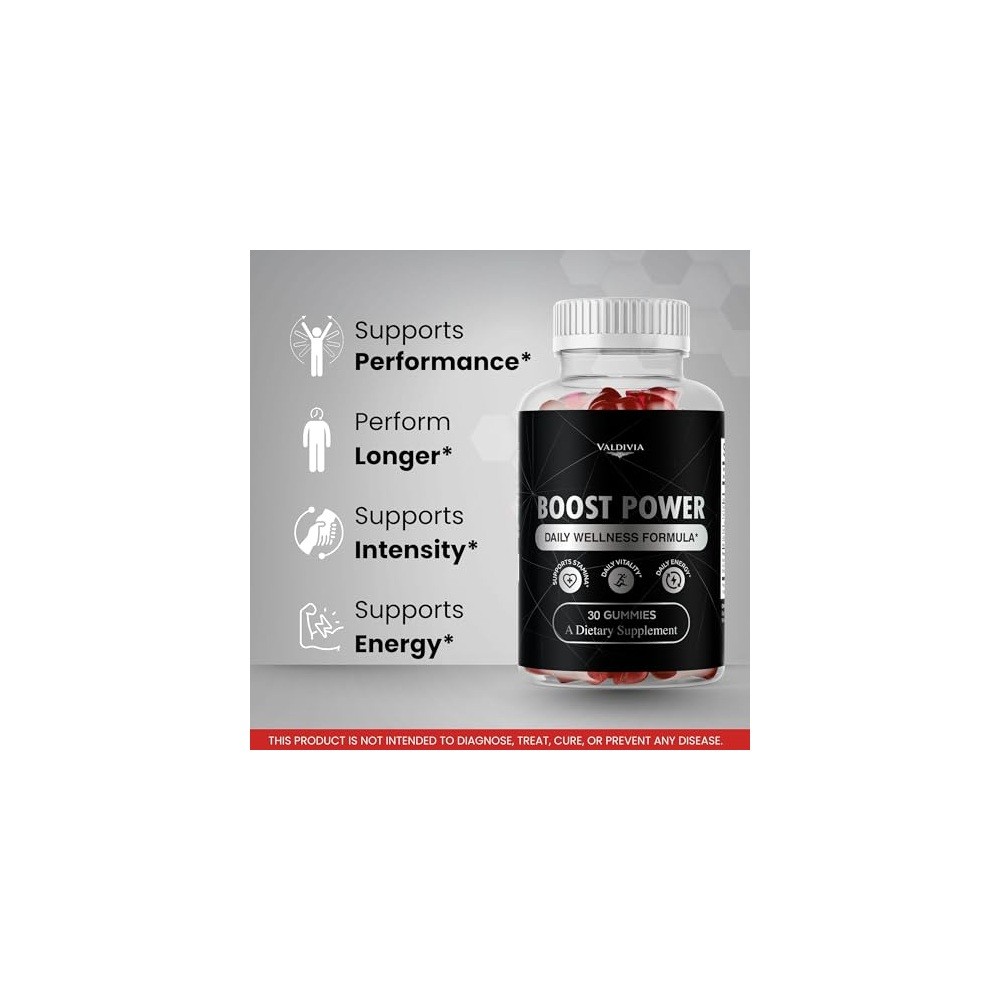 Valdivia Boost Power 90 Gummies 3 Pack Dietary Supplement Made in USA