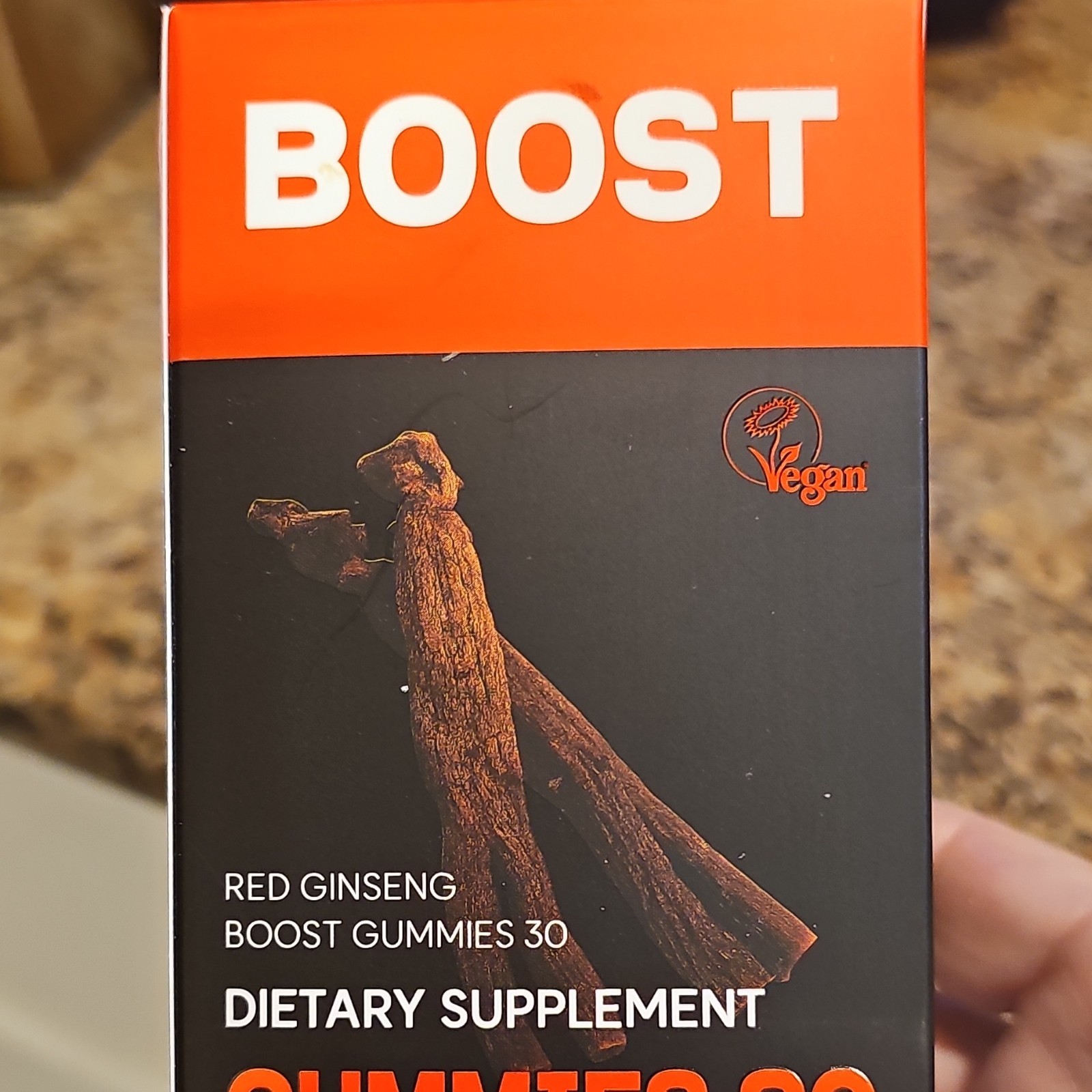 BOOST Red Ginseng Gummies Dietary Supplement 400mg Vegan 30 Count