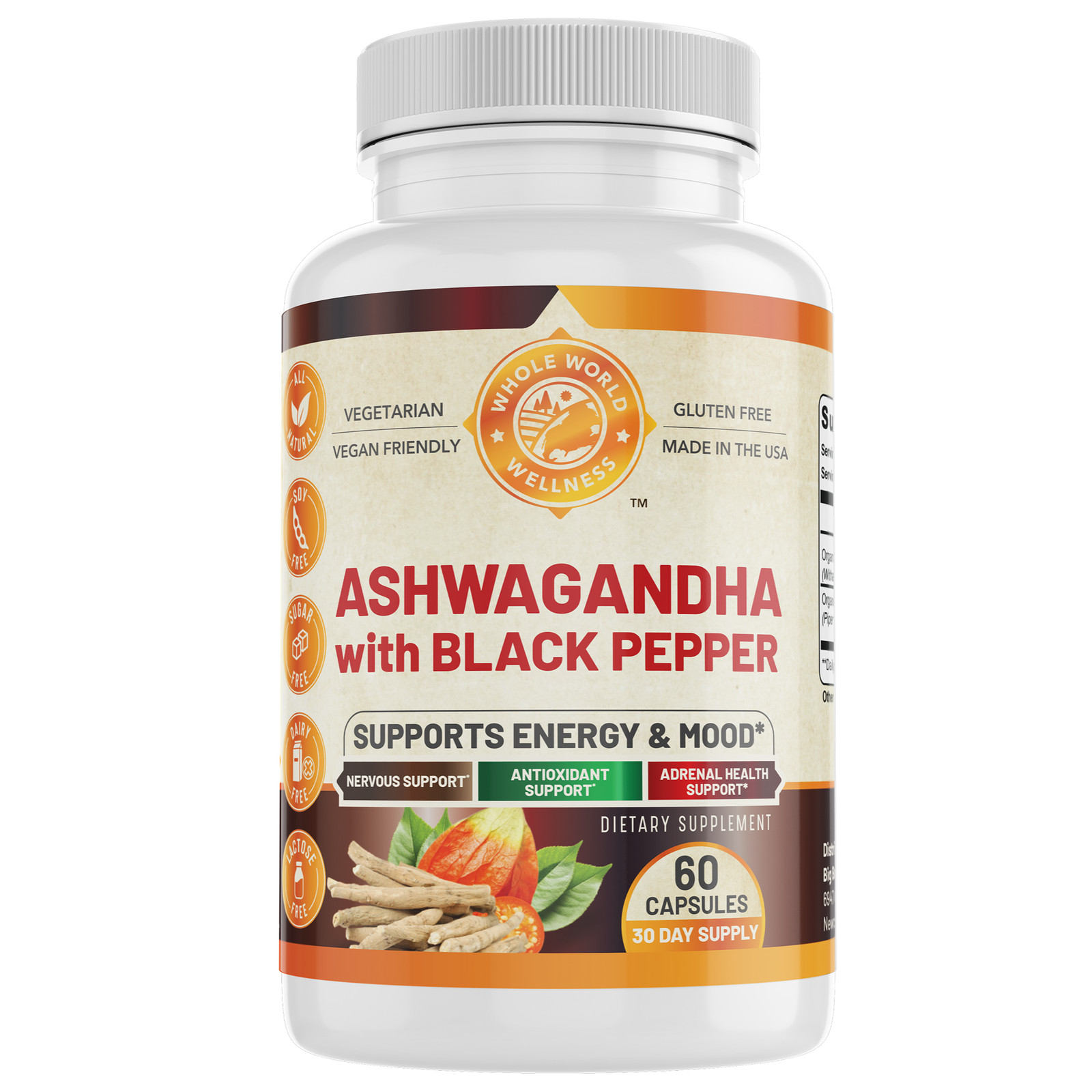 Organic Ashwagandha Supplement. USA Made.