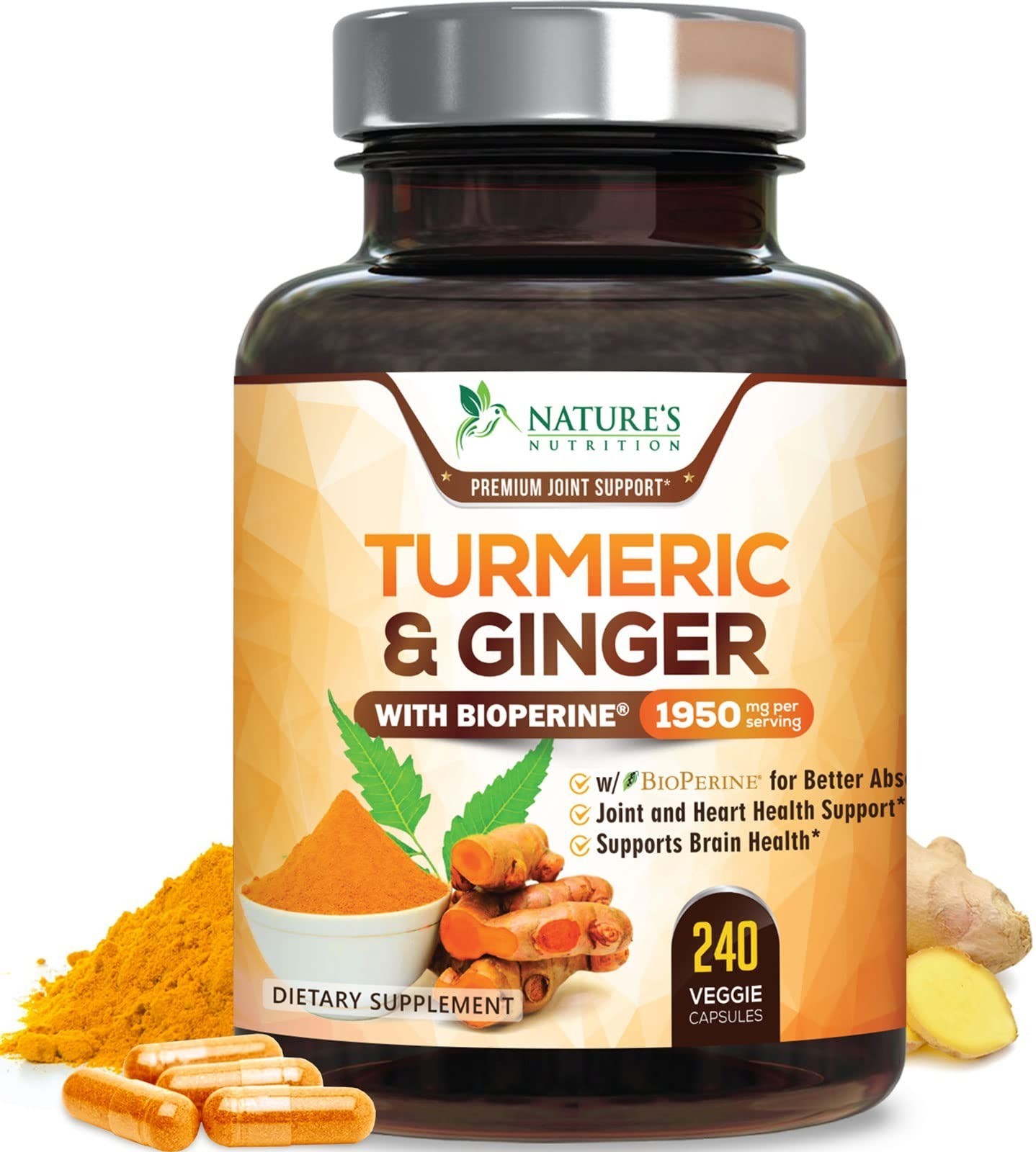 Turmeric Curcumin Supplement – 95% Curcuminoids – 120 Capsules