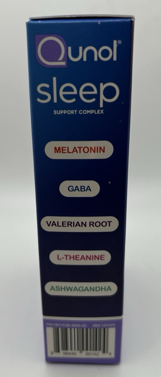 Qunol Sleep Support Complex 5:1 Time Release Melatonin 30ct Exp 2/27