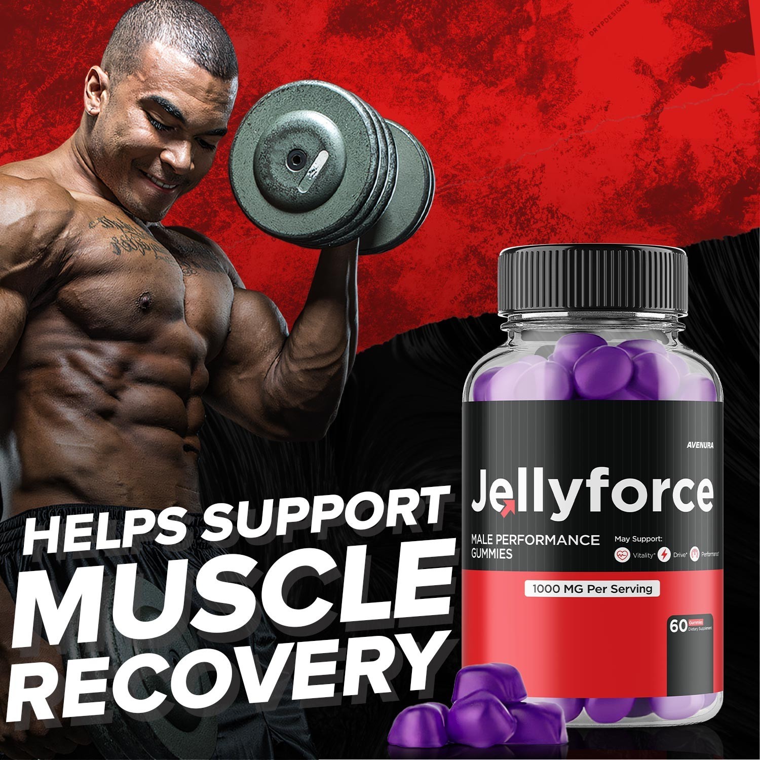 (1 Pack) JellyForce Gummies for Men – Jelly Force Male Gummy Advanced Formula