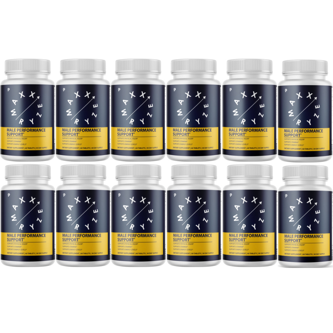 Maxx Ryze Male Performance Supplement, Stamina Support- 12 Bottles Official