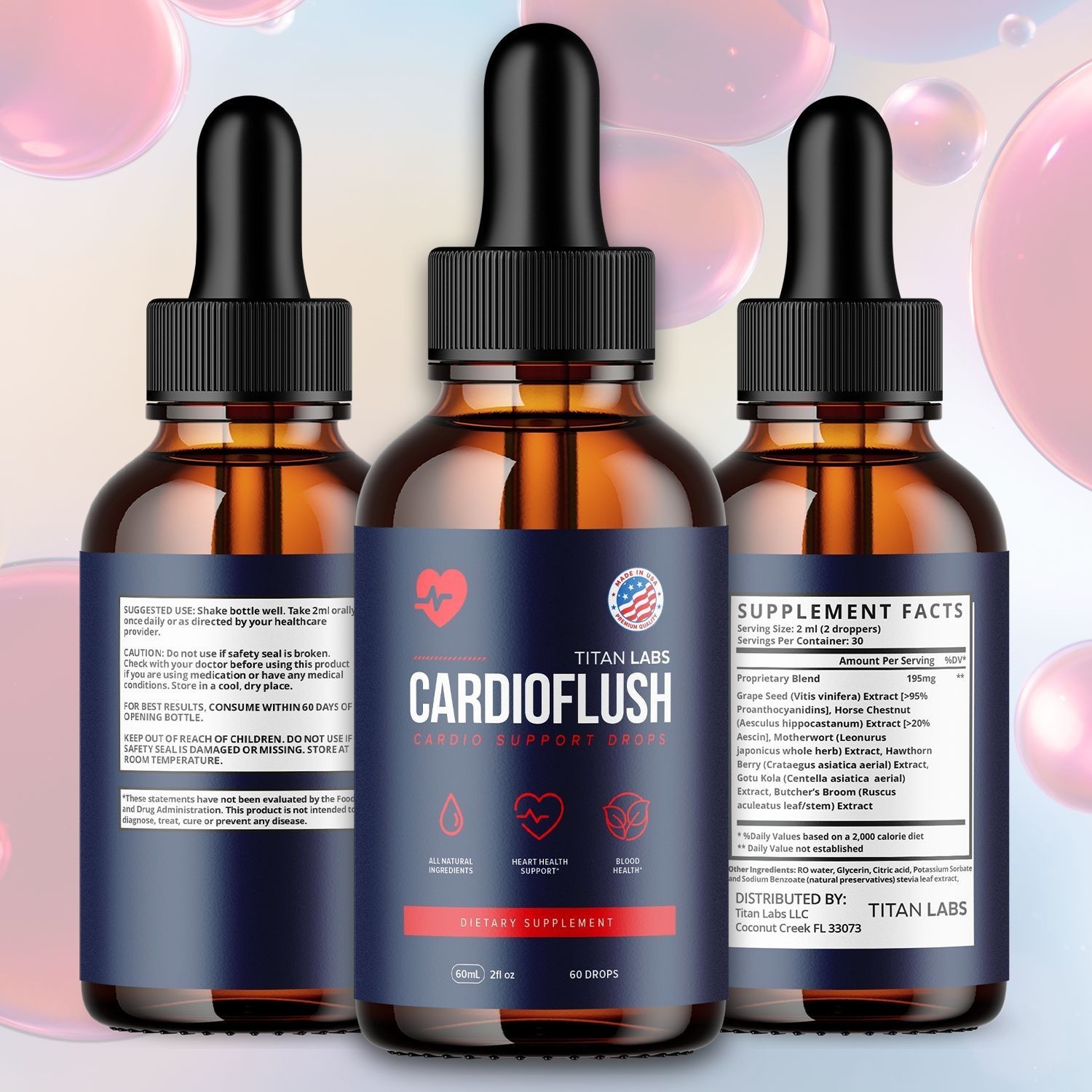 (1 Pack) Cardioflush Blood Health Support Drops Cardio Flush Vitamin 30 Servings