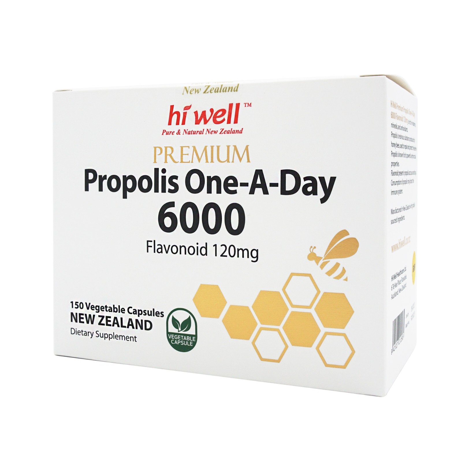 Hi Well New Zealand Propolis One a Day 6000 150 Capsules