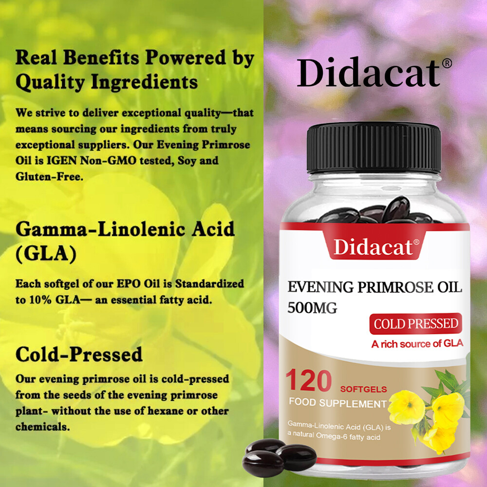 Evening Primrose Oil Capsules 500MG with GLA -Anti-Aging,Whitening Softgels
