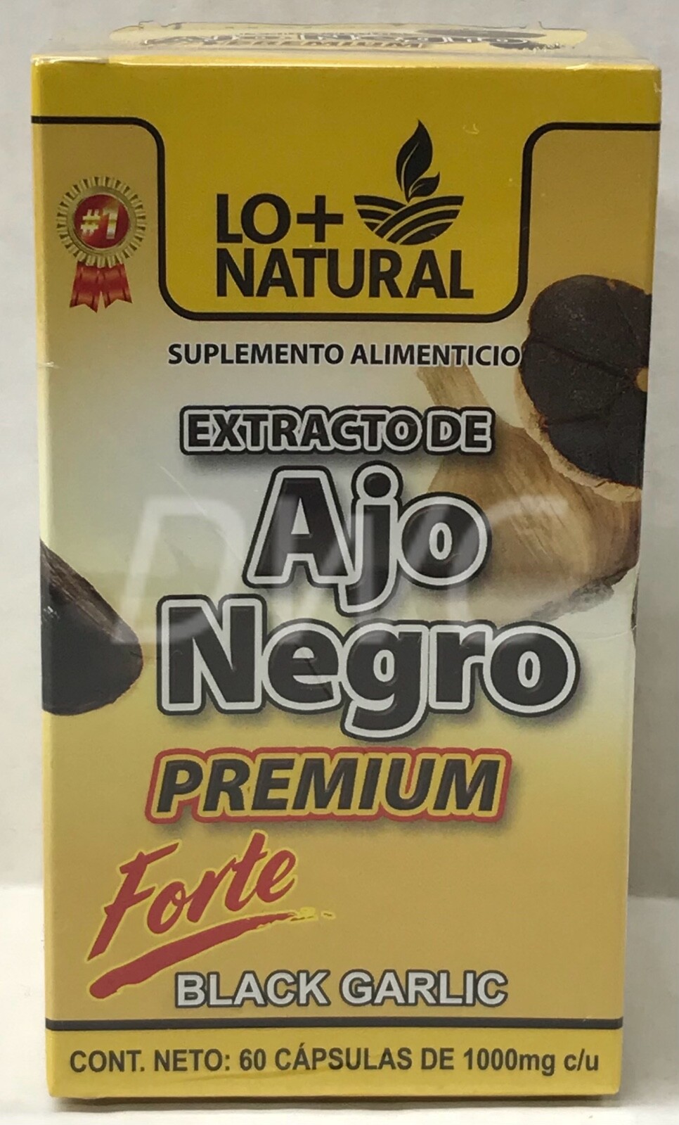 LO+ NATURAL Dietary Supplement Black Garlic Ajo Negro Forte 60caps 1000mg
