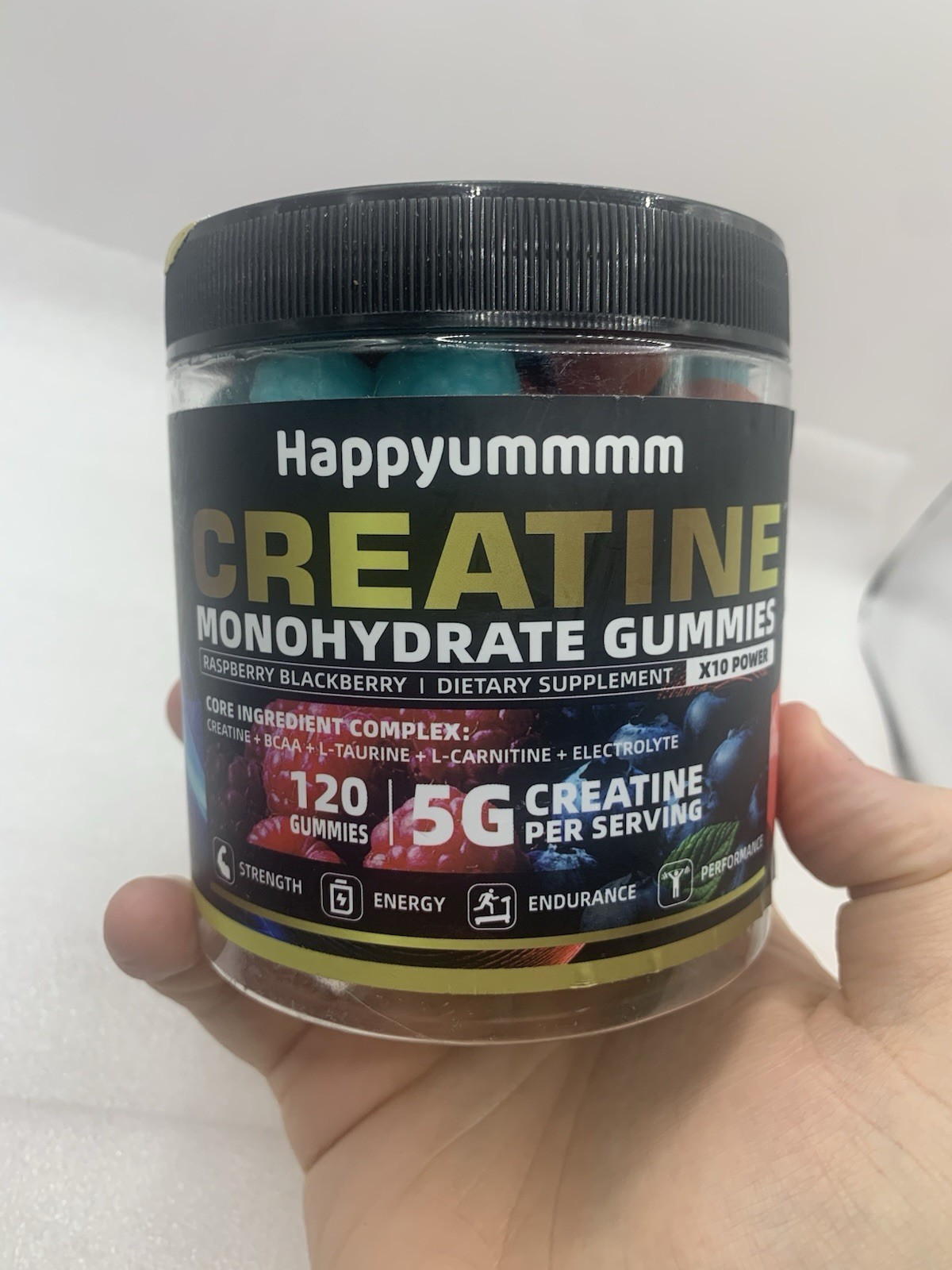 Creatine Monohydrate Gummies 5g Raspberry Blackberry 120ct Exp 07/2027 BM
