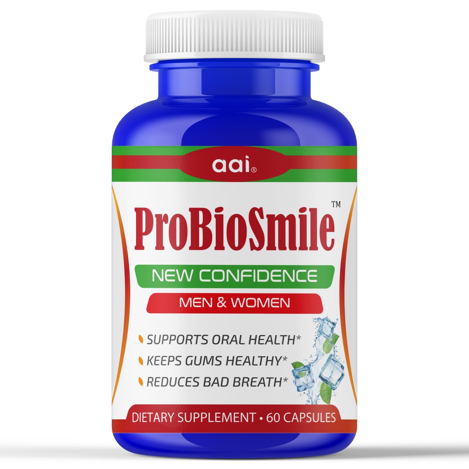 Oral Probiotics Supplement, Bad Breath Freshener Dental Oral Care- 60C- 19/12/25