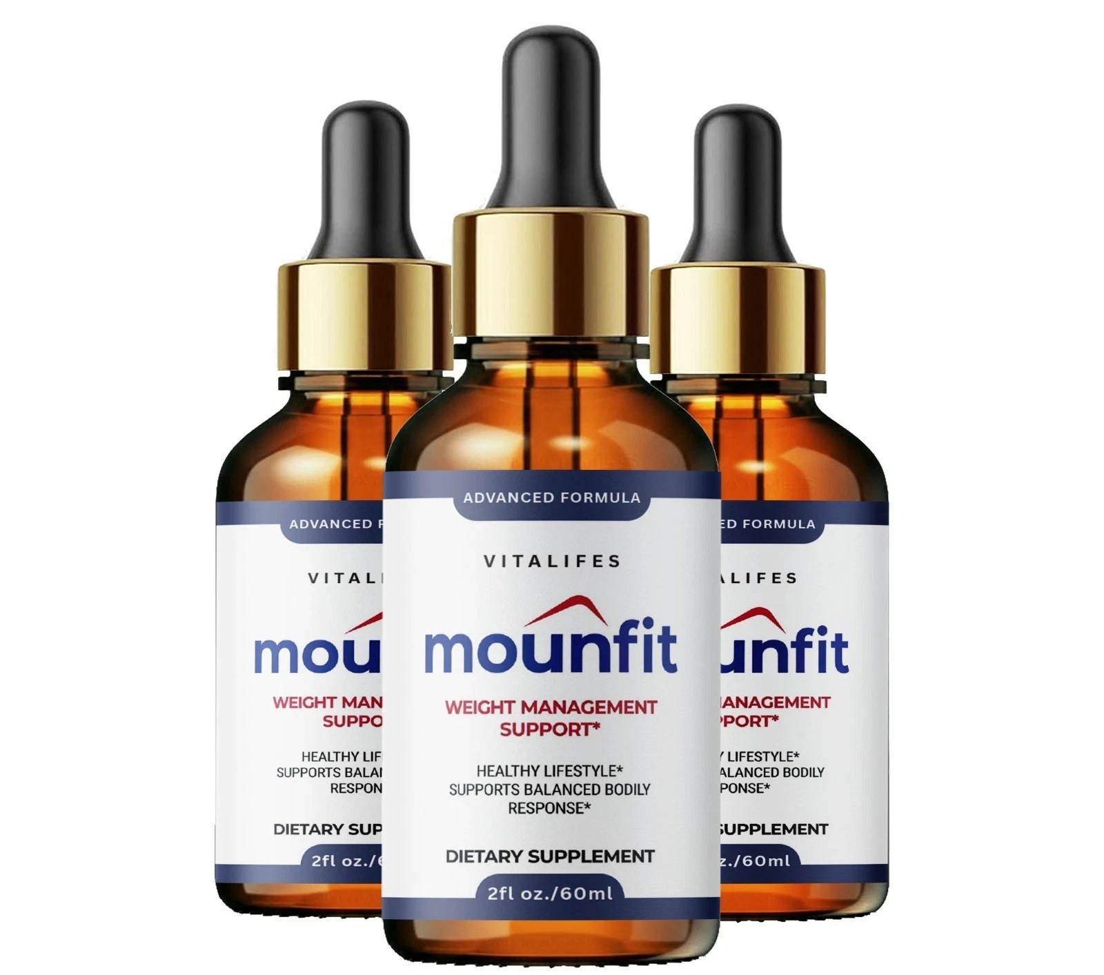 (3 Pack) Mounfit Drops Liquid Supplement, Max Strength, Moun fit Fat Loss Drops