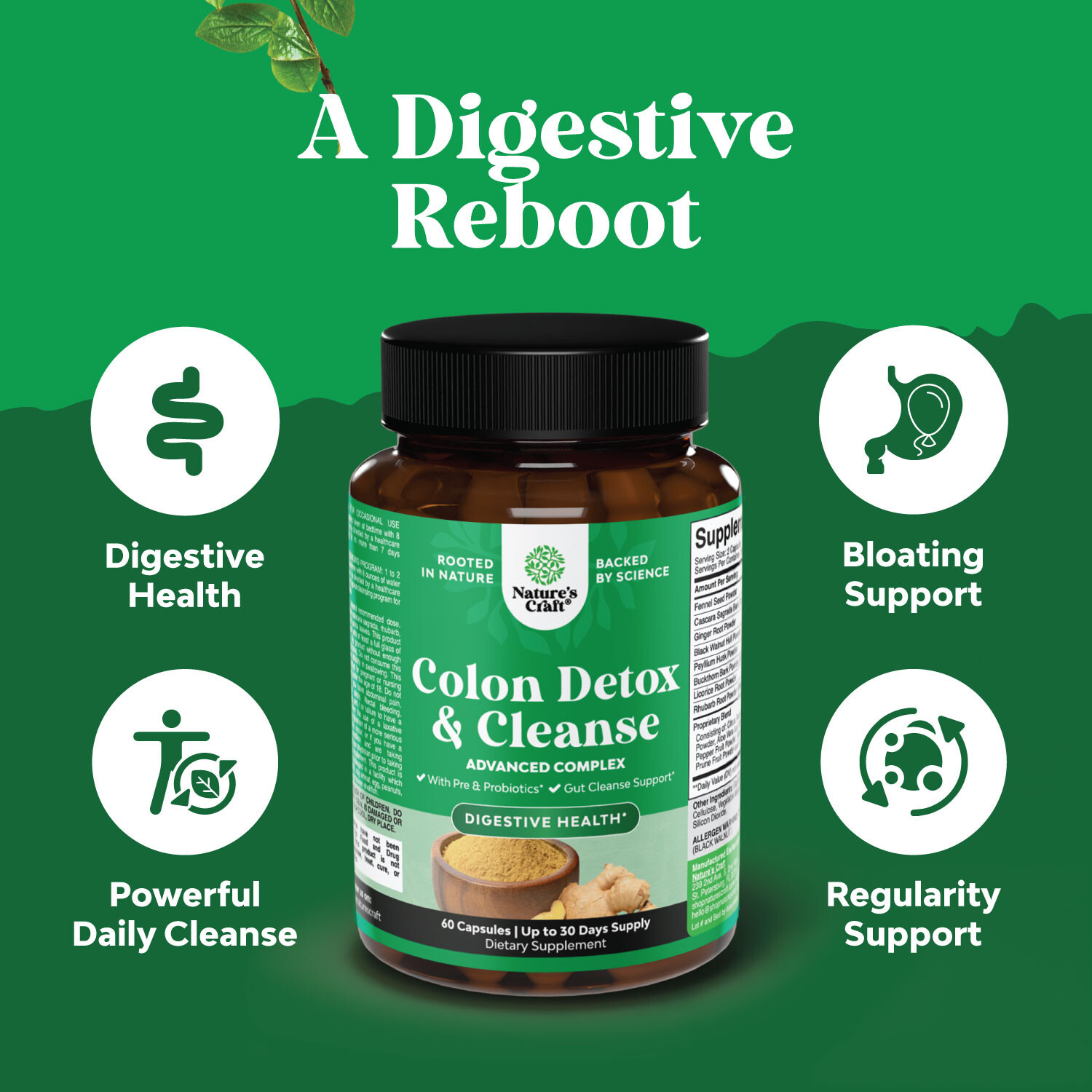 Colon Cleanser & Detox – Lactobacillus Acidophilus Probiotic Supplement