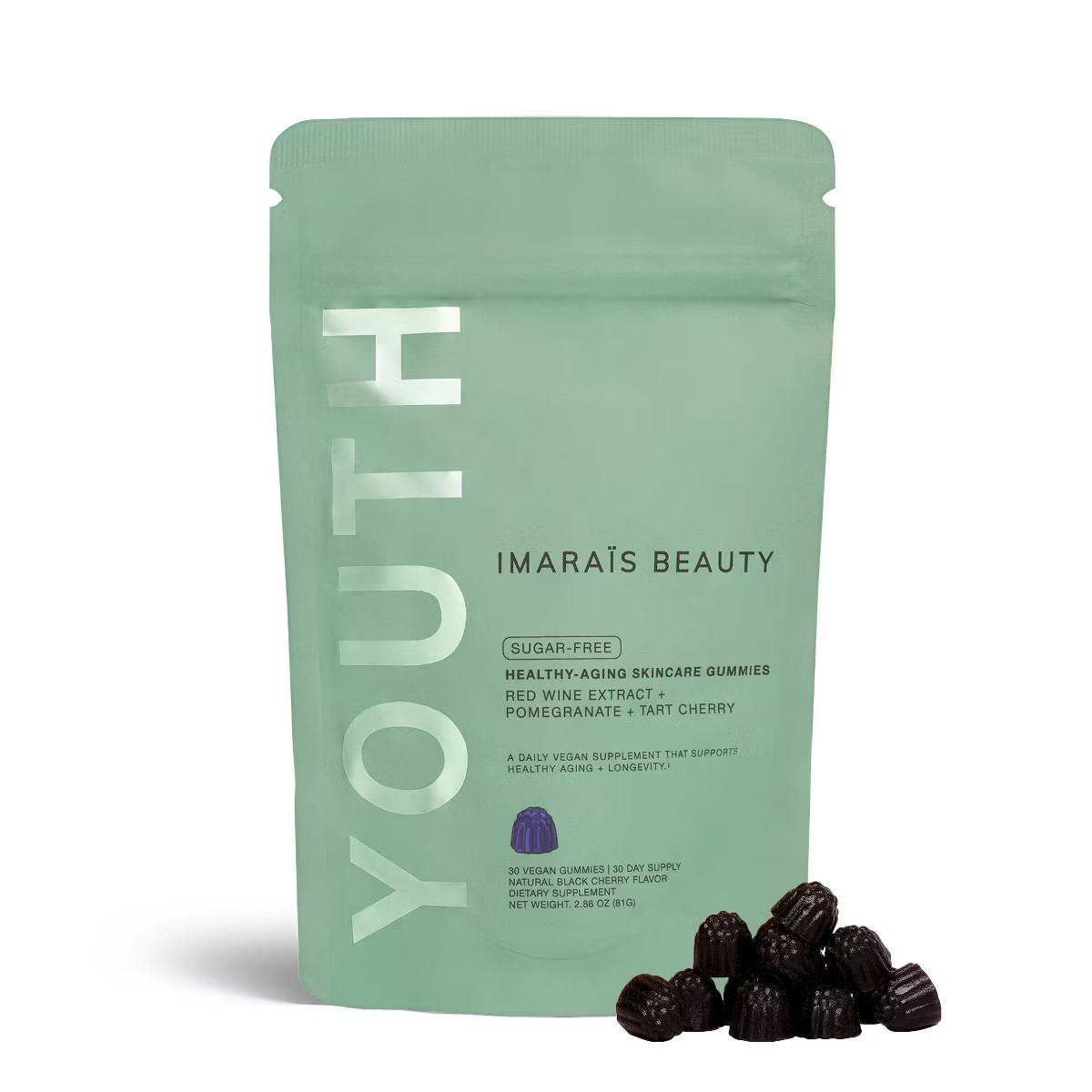 Imarais Beauty Youth Anti-Aging Vegan Gummies for Wrinkles & Discoloration 10/26