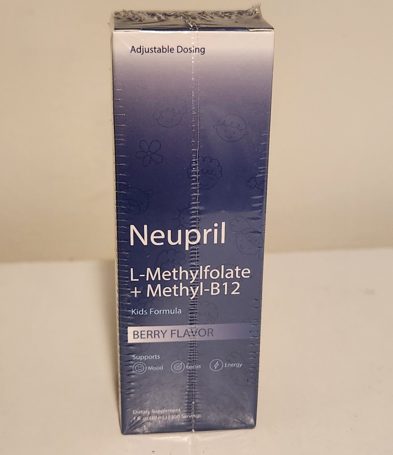 Neupril L-Methylfolate Methyl-B12 Kids Liquid Berry Flavor Mood Focus 1 fl oz