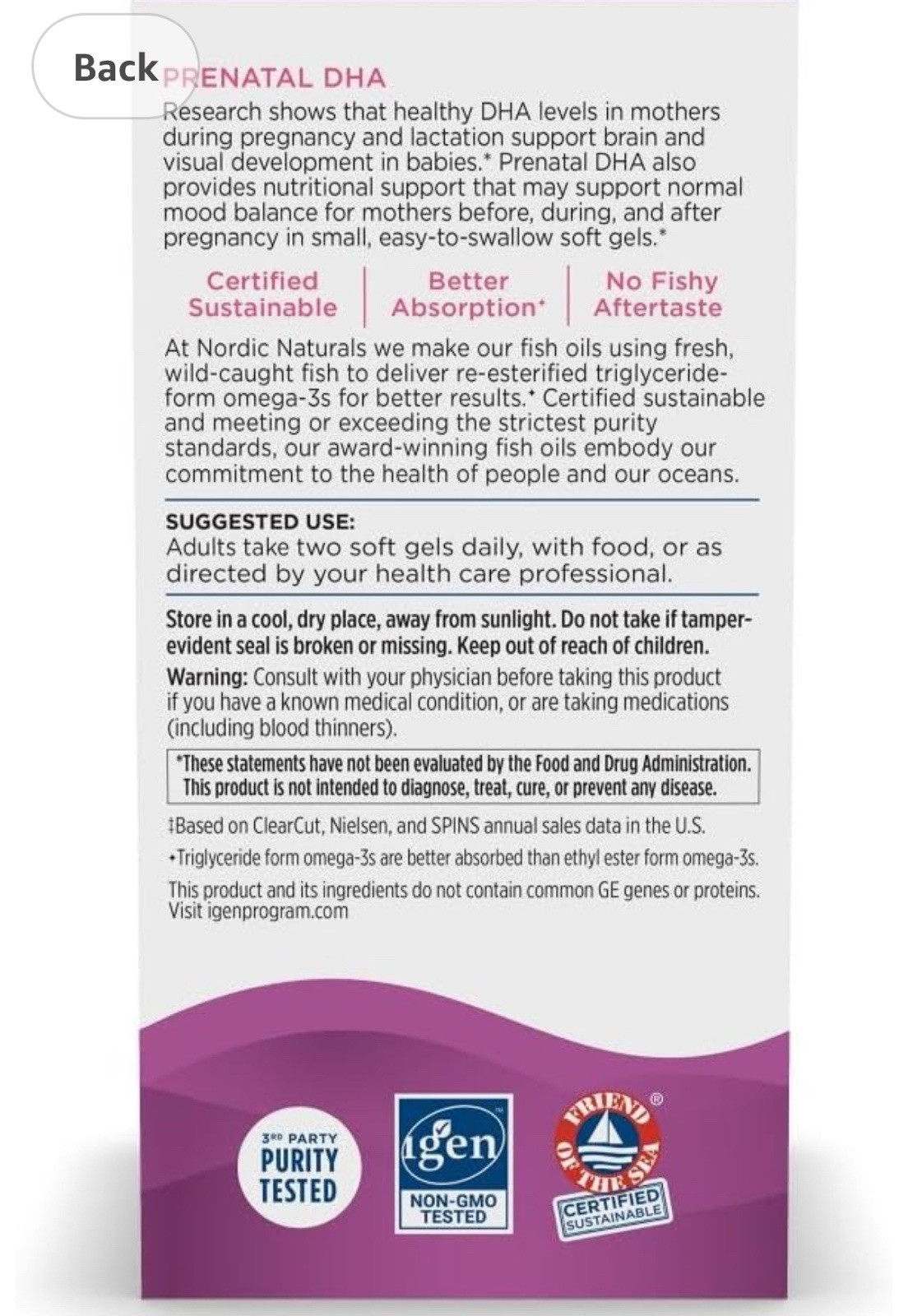 Nordic Naturals Prenatal DHA – Supports Brain Development in Babies, Unflavored