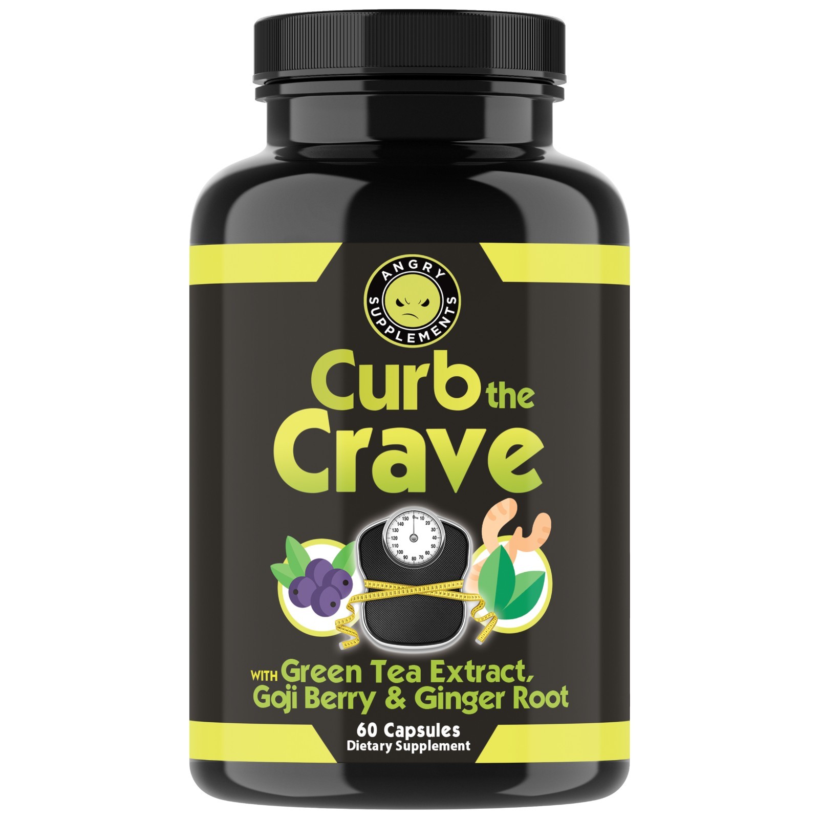 Angry Supplements Curb the Crave Green Tea, Goji, Ginger Cravings Reduction 60ct