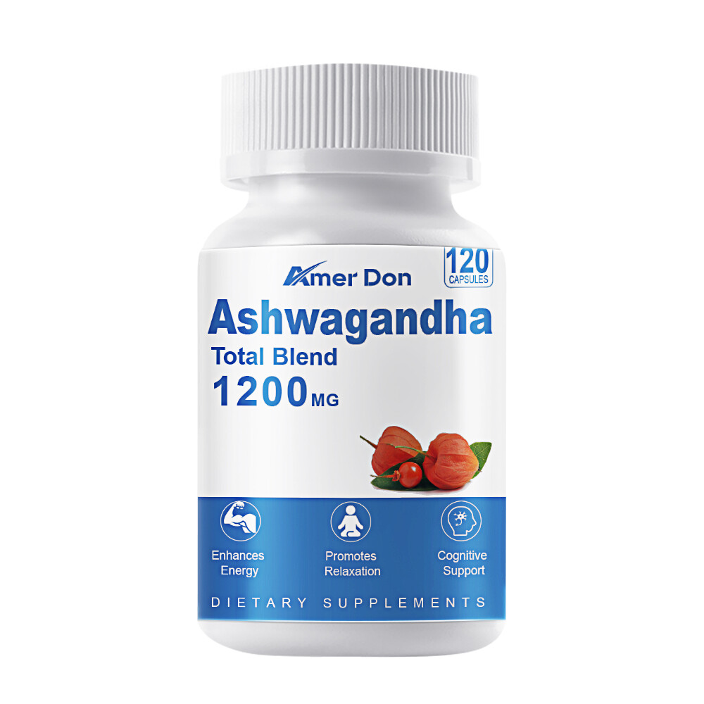Ashwagandha Root Powder Extract Withania Somnifera 1200mg 120Caps Anxiety Relief