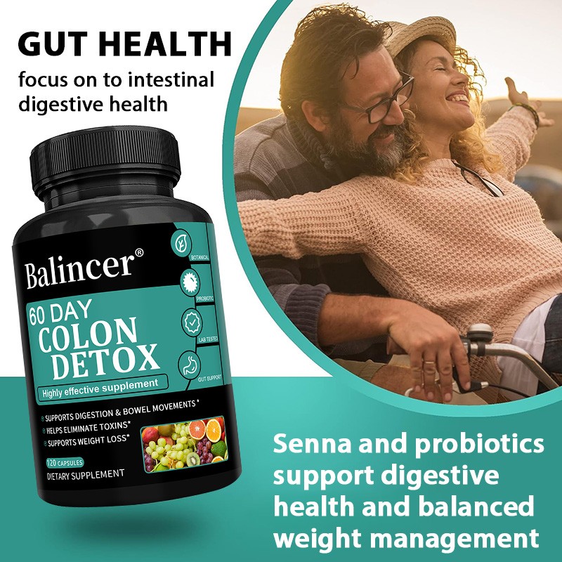 60-Day Colon Detox Capsules – Regular bowel movements -Balanced digestive system