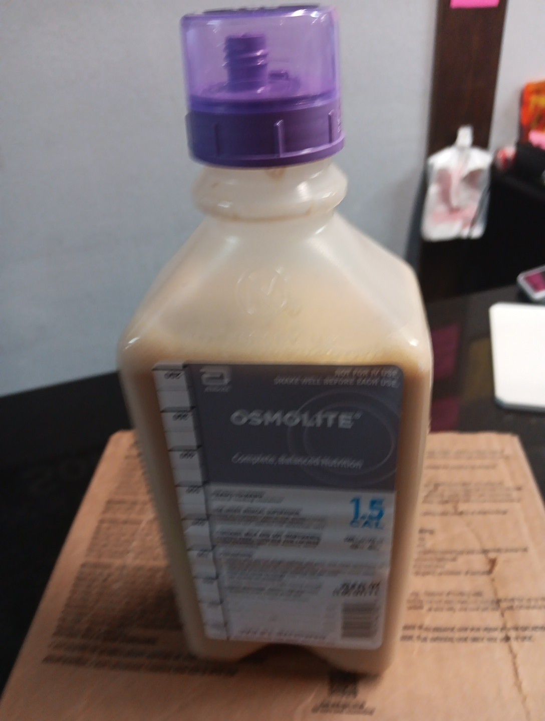Case Of 8 Osmolite 1.5 Cal Tube Feeding Formula Adult 33.8oz Bottle ReadyHang 1