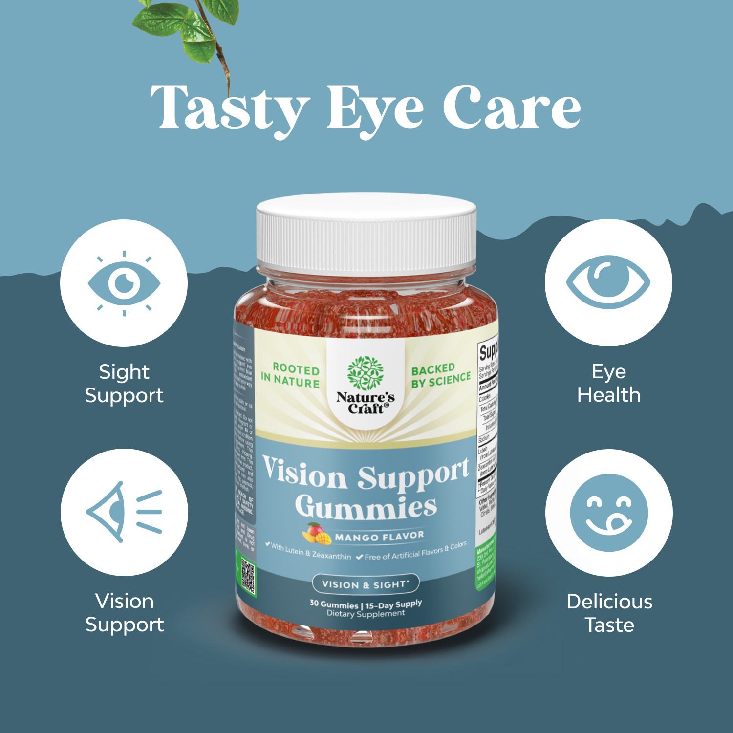 Zeaxanthin Plus Lutein Gummies for Adults – Potent Lutein Eye Vitamins