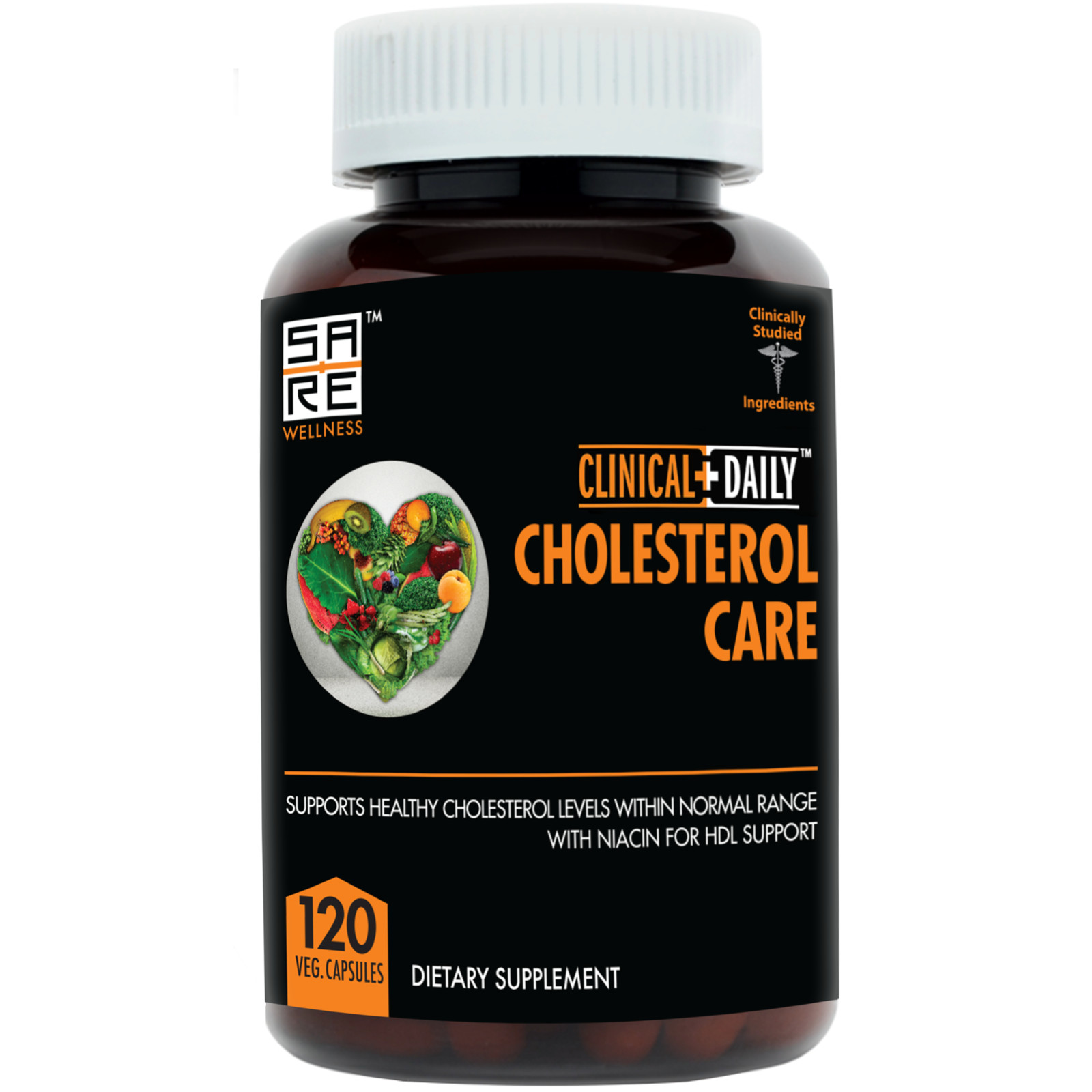 CLINICAL DAILY Cholesterol Care for High Blood Pressure, 60 Vegan Capsules