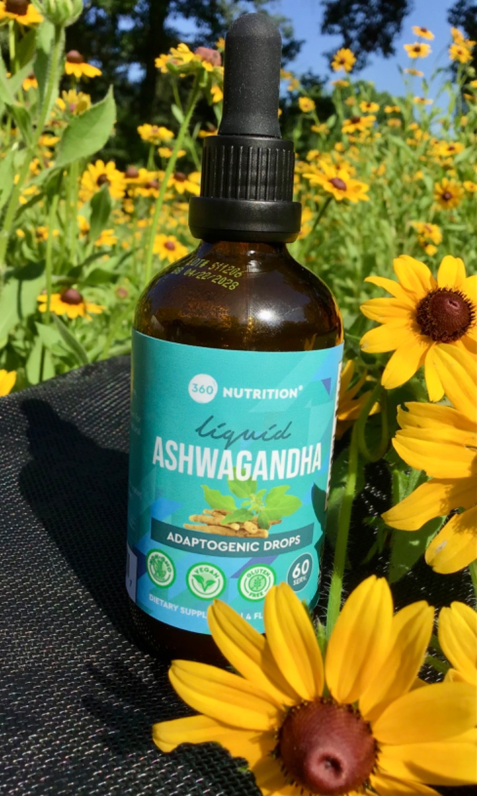 ASHWAGANDHA LIQIUID DROPS BY 360 NUTRITION (4 FL. OZ BOTTLE WITH DROPPER)